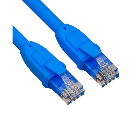  Патч-корд UTP5e, 5 м, литой, многожильный, биметалл CCA, 26AWG, PVC, синий CABLEXPERT PP12-5M/B 