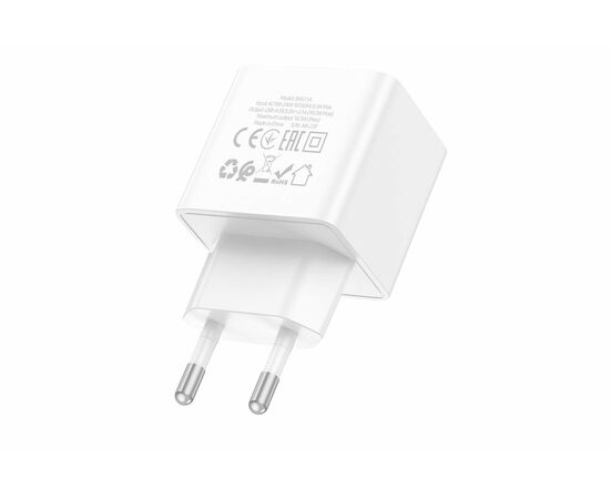  Блок питания сетевой 1 USB Borofone BAS11A Erudite, пластик, 2.1A, цвет: белый (1/70/280) 
