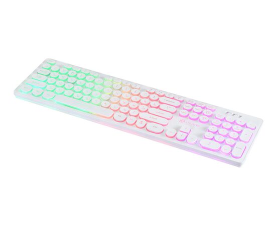  Клавиатура Oklick 420MRL белый USB slim Multimedia LED 