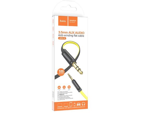  Аудиокабель AUX 3.5mm 1.0м  Hoco UPA16 (Yellow) 