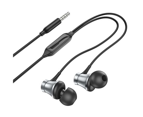  Проводные наушники BOROFONE BM73 Platinum, Jack 3.5mm, 1.2 м, серый металлик 