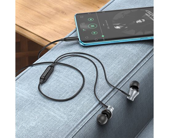  Проводные наушники BOROFONE BM73 Platinum, Jack 3.5mm, 1.2 м, серый металлик 