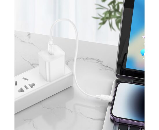  Кабель USB-C HOCO X96 Hyper Type-C - Lightning, 20W, 25 см, белый 