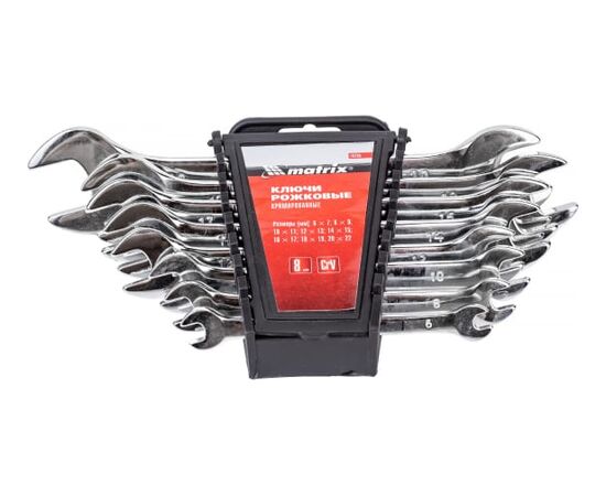  Набор ключей рожковых MATRIX Master 15238 8шт. CrV, Elliptical, зерк. хромирование 