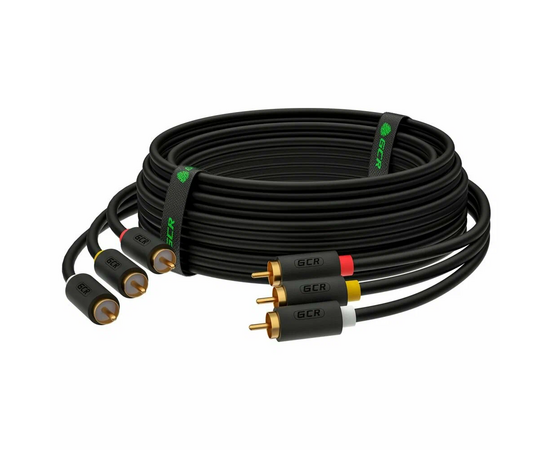  Кабель аудио Greenconnect GCR-51821 3.0m 3хRCA/3хRCA gold черный 