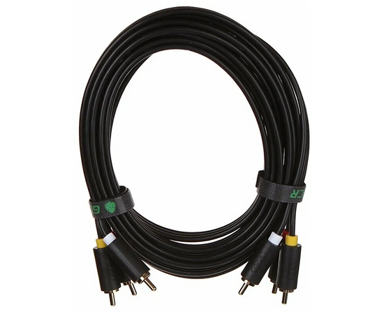  Кабель аудио Greenconnect GCR-51821 3.0m 3хRCA/3хRCA gold черный 
