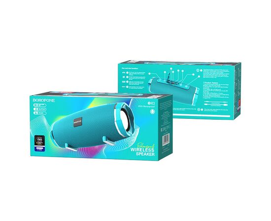  Колонка Bluetooth 5.0 2*5W 1200mAh Borofone BR3 (Peacock blue) 