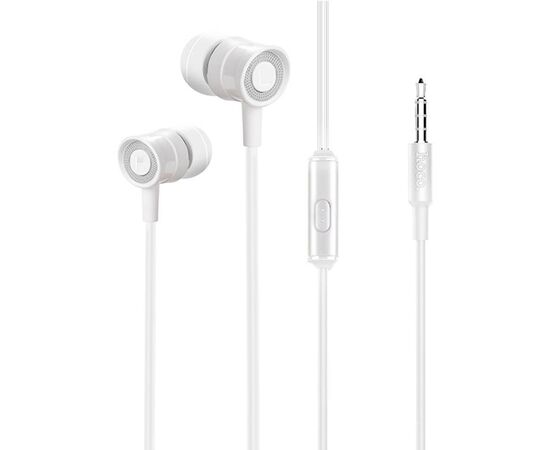  Наушники вакуумные для AUX разъема с микрофоном  длина 1.2м Hoco M37 Pleasant (White) 