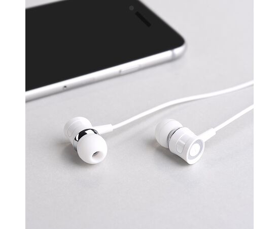  Наушники вакуумные для AUX разъема с микрофоном  длина 1.2м Hoco M37 Pleasant (White) 