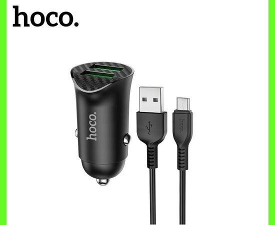  АЗУ 2USB 3.0A QC3.0 18W быстрая зарядка для micro USB Hoco Z39 (Black) 