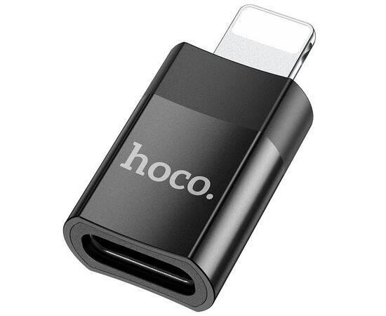  Адаптер для Lightning 8-pin Type-C USB Hoco UA17 (Black) 