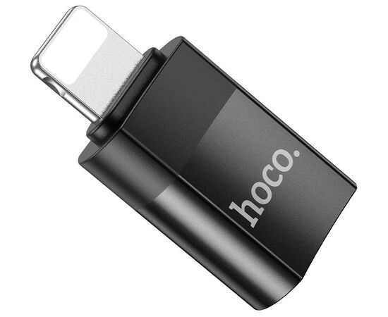  Адаптер для Lightning 8-pin Type-C USB Hoco UA17 (Black) 