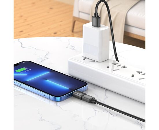  Адаптер для Lightning 8-pin Type-C USB Hoco UA17 (Black) 