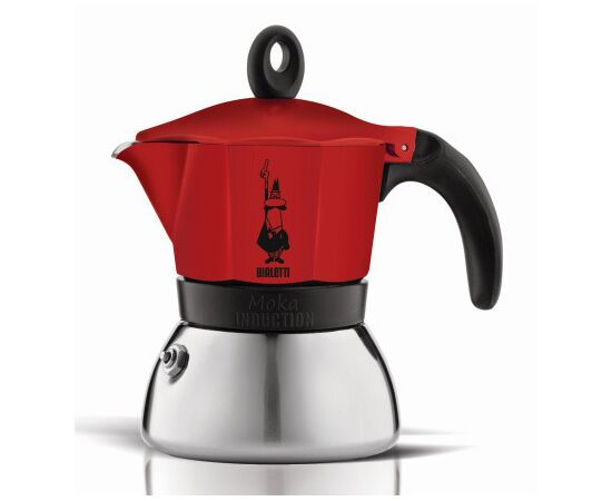  Кофеварка Bialetti Moka Induction 0.27л нерж.сталь красный (6946) 