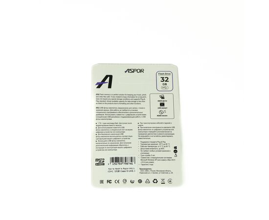  Карта памяти Aspor microSDHC 32GB Class10 UHS-3 нс 