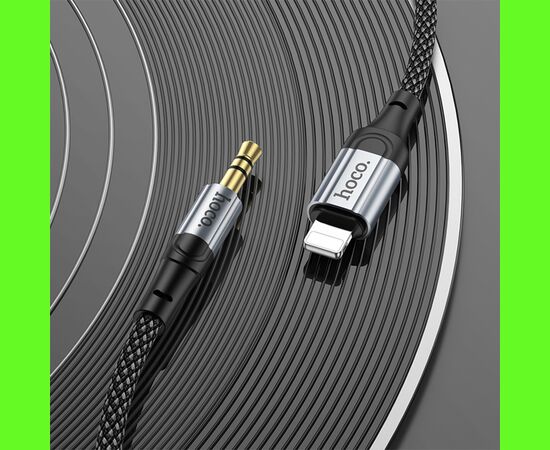  Аудиокабель HOCO UPA26 AUX Jack 3.5 (m) - Lightning (m), 1 м, черный 