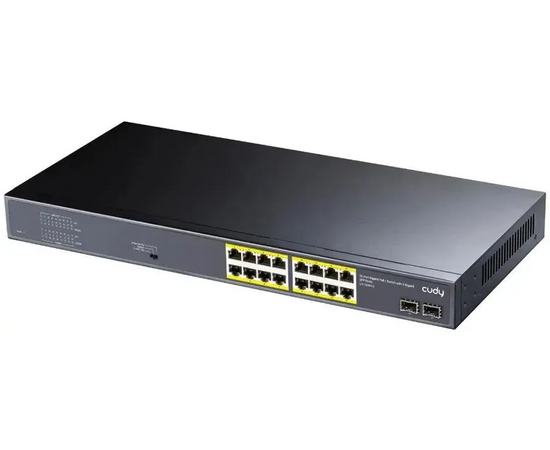  Коммутатор неуправляемый Cudy GS1020PS2 (L2) 16x1Гбит/с 2SFP 16PoE+ 200W 