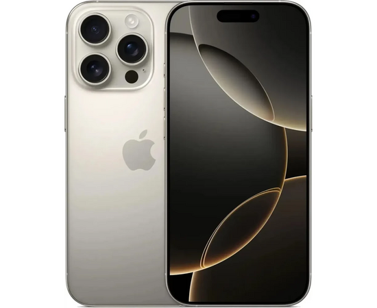  Смартфон Apple iPhone 16 Pro MYM83ZA/A 1Tb титан 3G 4G 2Sim 6.3" 1206x2622 iOS 18 48Mpix 802.11 a/b/g/n/ac/ax/be NFC GPS Protect 