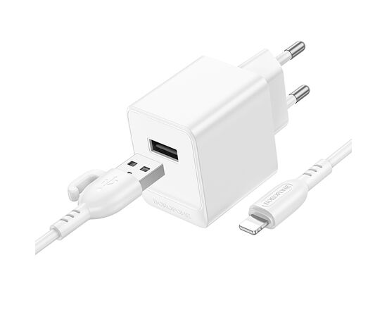 Сетевое зарядное устройство 1USB 2.1A Borofone BN1 (White) 