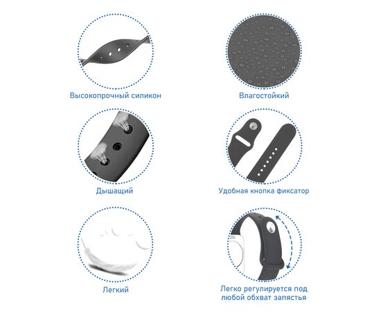  Ремешок силиконовый Great Case Sport для Apple Watch 38/40/41 мм, 225мм, на кнопке, ярко-мятный (50) 