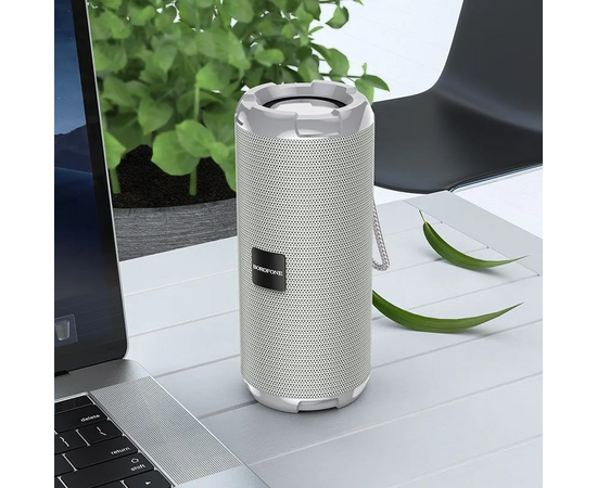 Колонка портативная Borofone BR15, Bluetooth 5.0 2*5W 1200mAh, цвет: серый (1/50) 