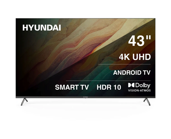  43" Телевизор Hyundai H-LED43BU7009 черный 3840x2160, 4K Ultra HD, 60 Гц, Wi-Fi, Smart TV, Android TV 