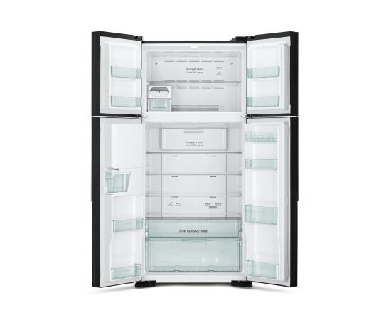  Холодильник Hitachi R-W660PUC7 GBK черное стекло 