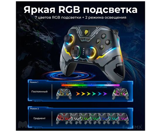 Геймпад беспроводной EasySMX X15 (VG-C449) с RGB подсветкой, меха 