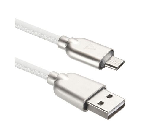  Дата-кабель ACD-Allure (ACD-U926-M1W) Micro кожаный 1м белый 