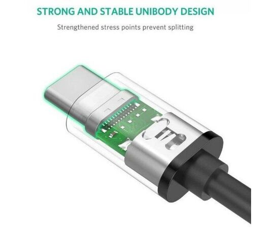  Кабель UGREEN US286 10306 USB-C 2.0 Male To USB-C 2.0 Male 3A Data Cable 2m Black 