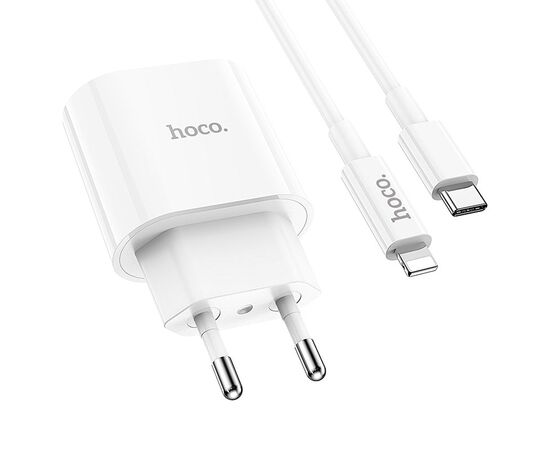  СЗУ HOCO C94A Metro, 1USB, PD20W, Type-C + lightning (белый) 