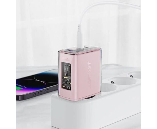  СЗУ ACEFAST A45 Exploration series PD65W GaN 2*USB-C+USB-A (Cherry blossom) 