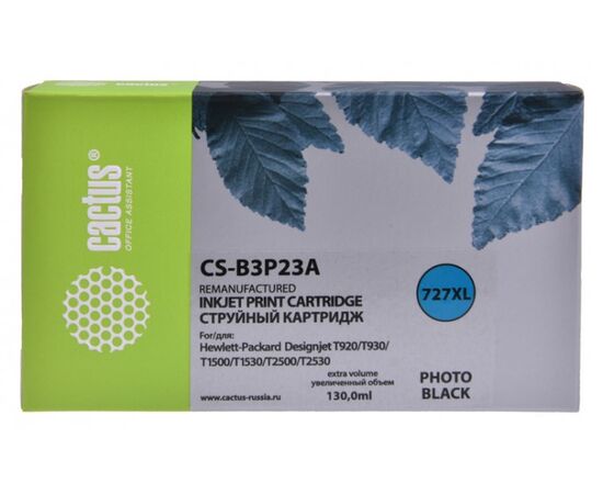  Картридж струйный Cactus №727 CS-B3P23A фото черный (130мл) для HP DJ T920/T1500 