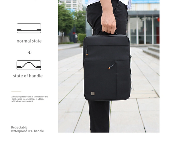  Сумка для ноутбука WiWU Alpha Slim Sleeve 15.6" водостойкий полиэстер (Black) 