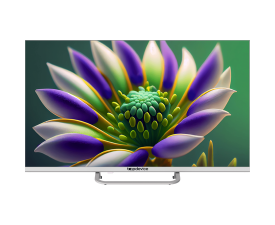  32" Телевизор Topdevice TDTV32CS04HWE белый Frameless, 1366x768, HD READY, 60 Гц, Wi-Fi, SMART TV Android TV 