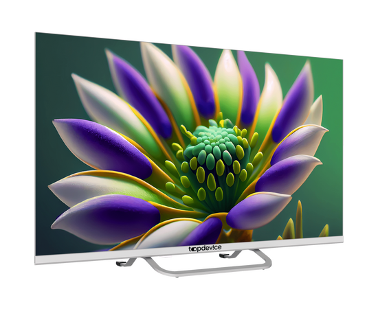  32" Телевизор Topdevice TDTV32CS04HWE белый Frameless, 1366x768, HD READY, 60 Гц, Wi-Fi, SMART TV Android TV 