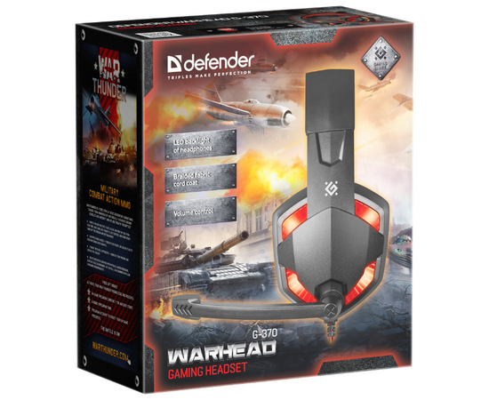  Наушники DEFENDER Warhead G-370 Black/Red 64037 