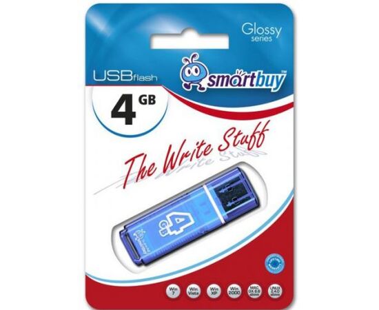  USB-флешка Smartbuy 4Gb Glossy series Blue (SB4GBGS-B) 