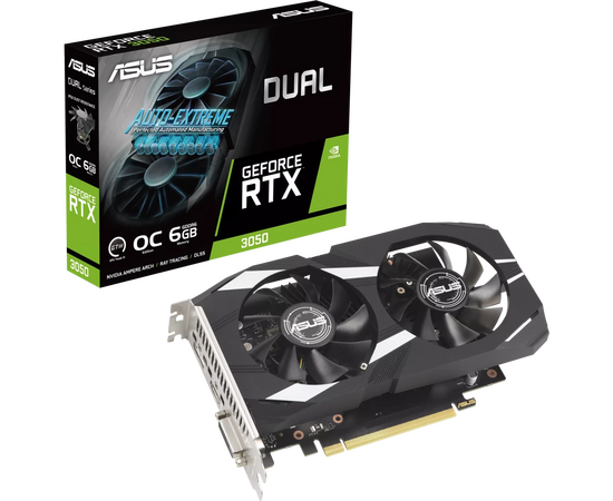  Видеокарта Asus nVidia GeForce RTX 3050 RTL (Dual-RTX3050-O6G) PCI-E 