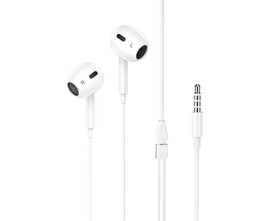  Проводные наушники с микрофоном вкладыши Hoco M101 Max Crystal Jack 3,5  (white) (235088) 