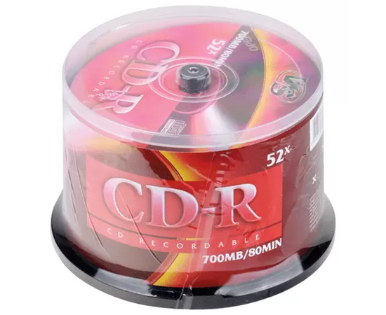  Диск CD-R VS (VSCDRCB5001) 700 Mb, 52x, Cake Box (50), (50/200) 
