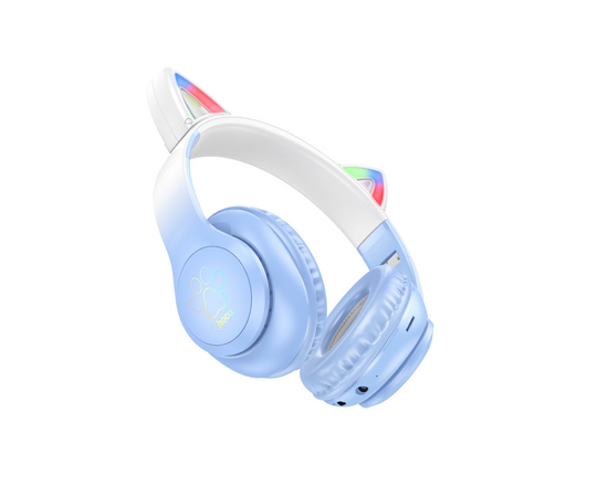  Беспроводные наушники HOCO W42 Cat ears BT headphones crystal blue 