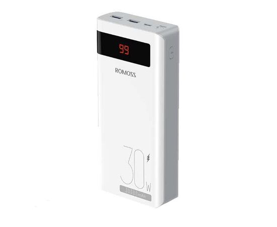  Мобильный аккумулятор Romoss Sense 8PS Pro 30000mAh 3A QC 4xUSB беспров.зар. белый 