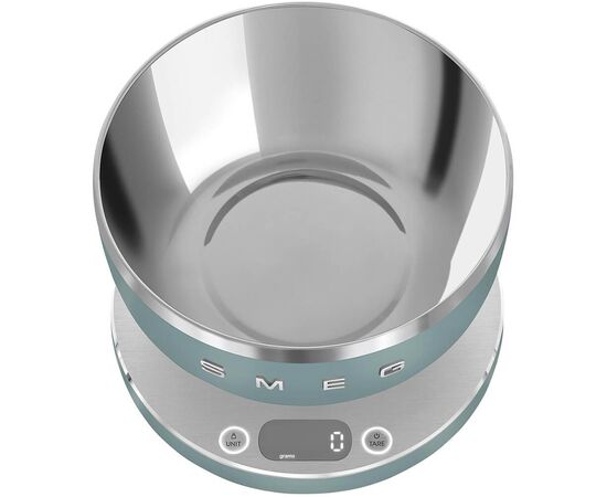  Кухонные весы SMEG KSC01EGMWW цифровые, максимальный 5 кг, шаг 1 г, цвет изумрудно-зеленый 