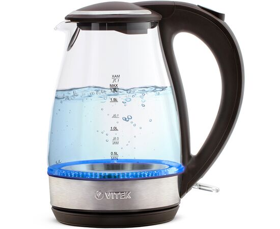  Электрочайник Vitek VT-7015 стекло/коричневый 