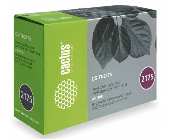  Тонер Картридж Cactus CS-TN2175S черный для Brother HL-2140/2150/2170 (2600стр.) 