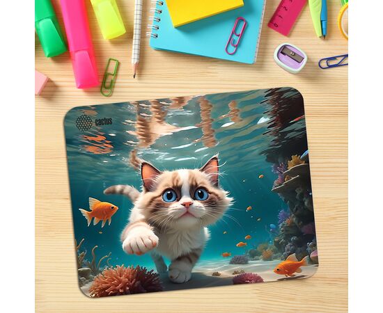  Коврик для мыши Cactus CS-MPC-D15M Fish Cat 300x250x3мм 