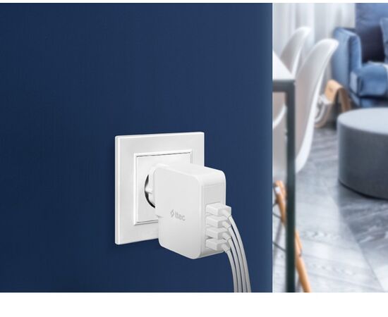  СЗУ TTEC 2SC02BUK Quattro Worldwide Travel Charger 5.1A/25W 4 USB-A Port EU/GB/USA White 