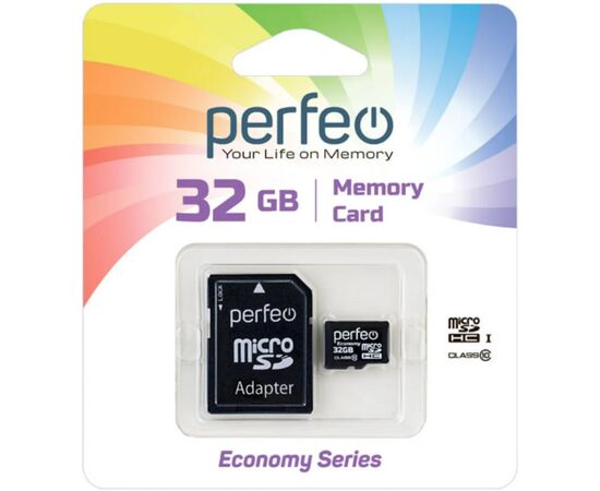  Карта памяти Perfeo microSD 32GB High-Capacity (Class 10) (серия экономи) 