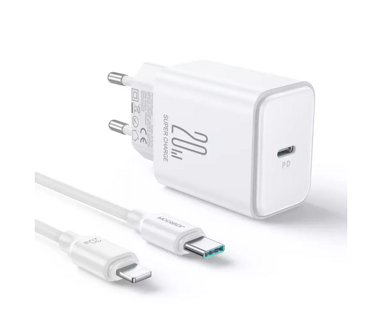  Зарядка JOYROOM JR-TCF06 PD 20W Charger White (T.C to T.C) Cable 1m - White (EU) 